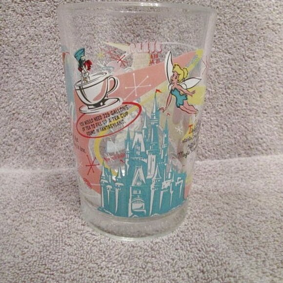 Vtg DISNEY World 100 Years of MAGIC Drinking GLASS Atomic Starburst HATTER Bambi - Picture 4 of 10